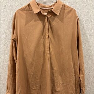 Anthropologie Camel Button-Up Shirt used good conditions
